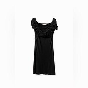Balenciaga LBD Vintage Draped Ruched Dress | Black Mini | Size 40